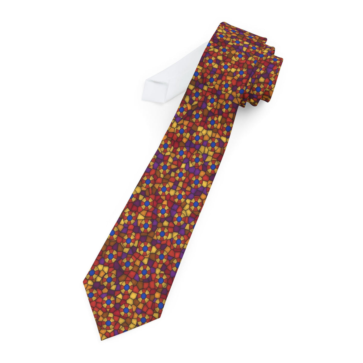 Krabbe Satin Edition - Ruby & Amber Stained Glass Tie