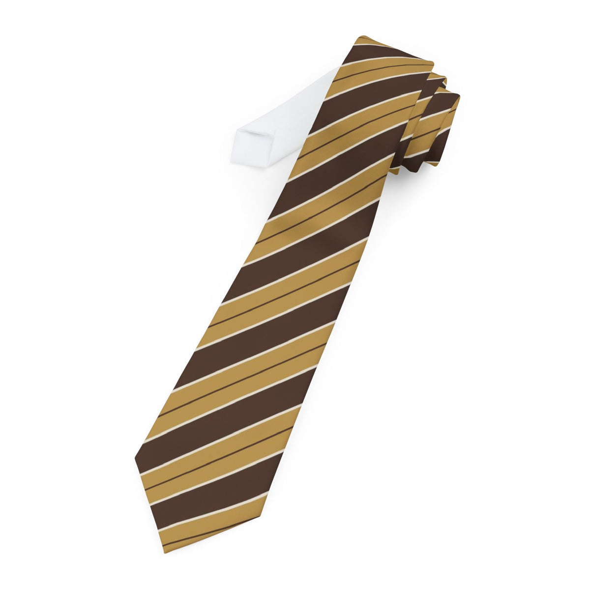 Villeroy Satin Edition - Brown & Gold Regimental Stripe Tie