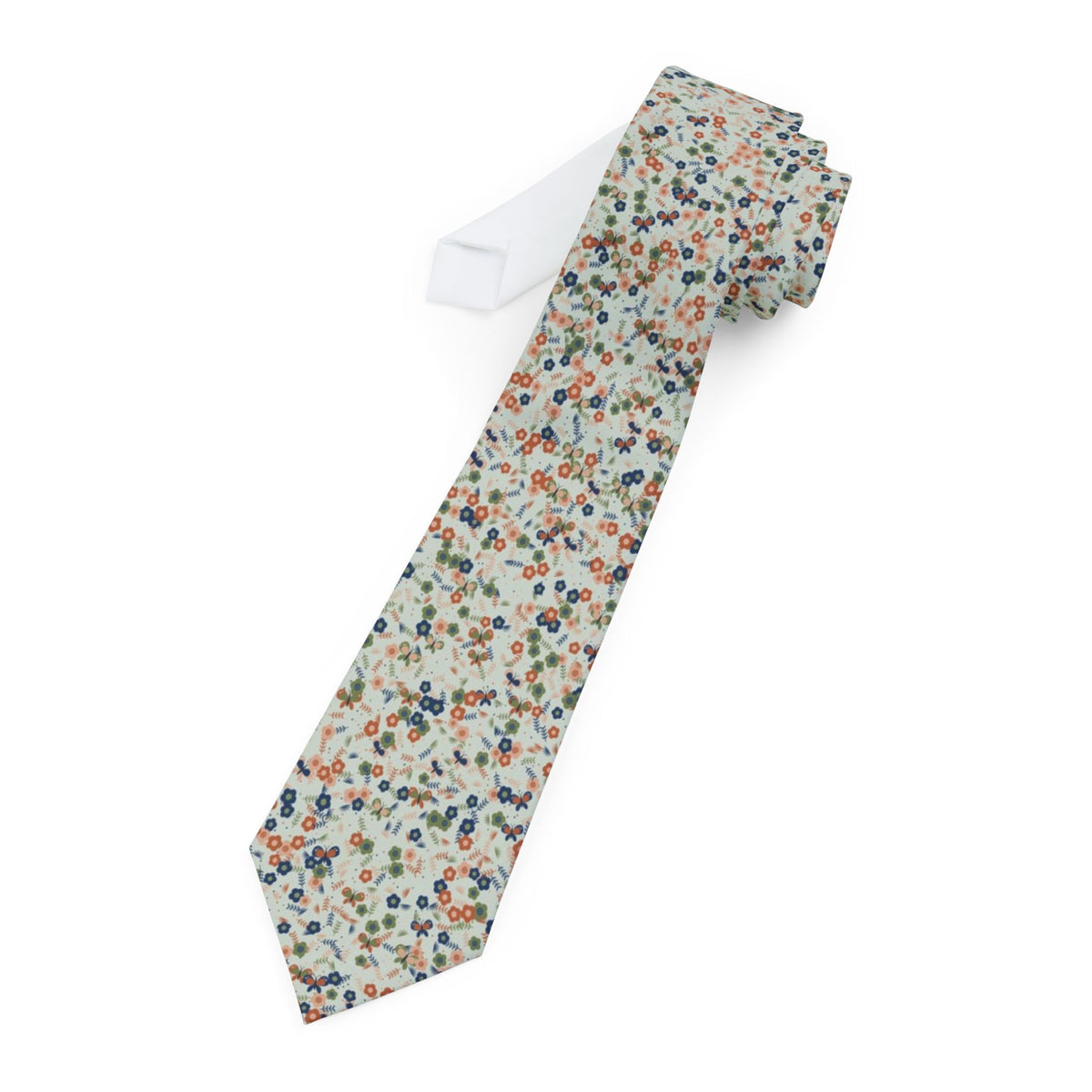Friis Satin Edition - Sage & Navy Butterfly Meadow Tie