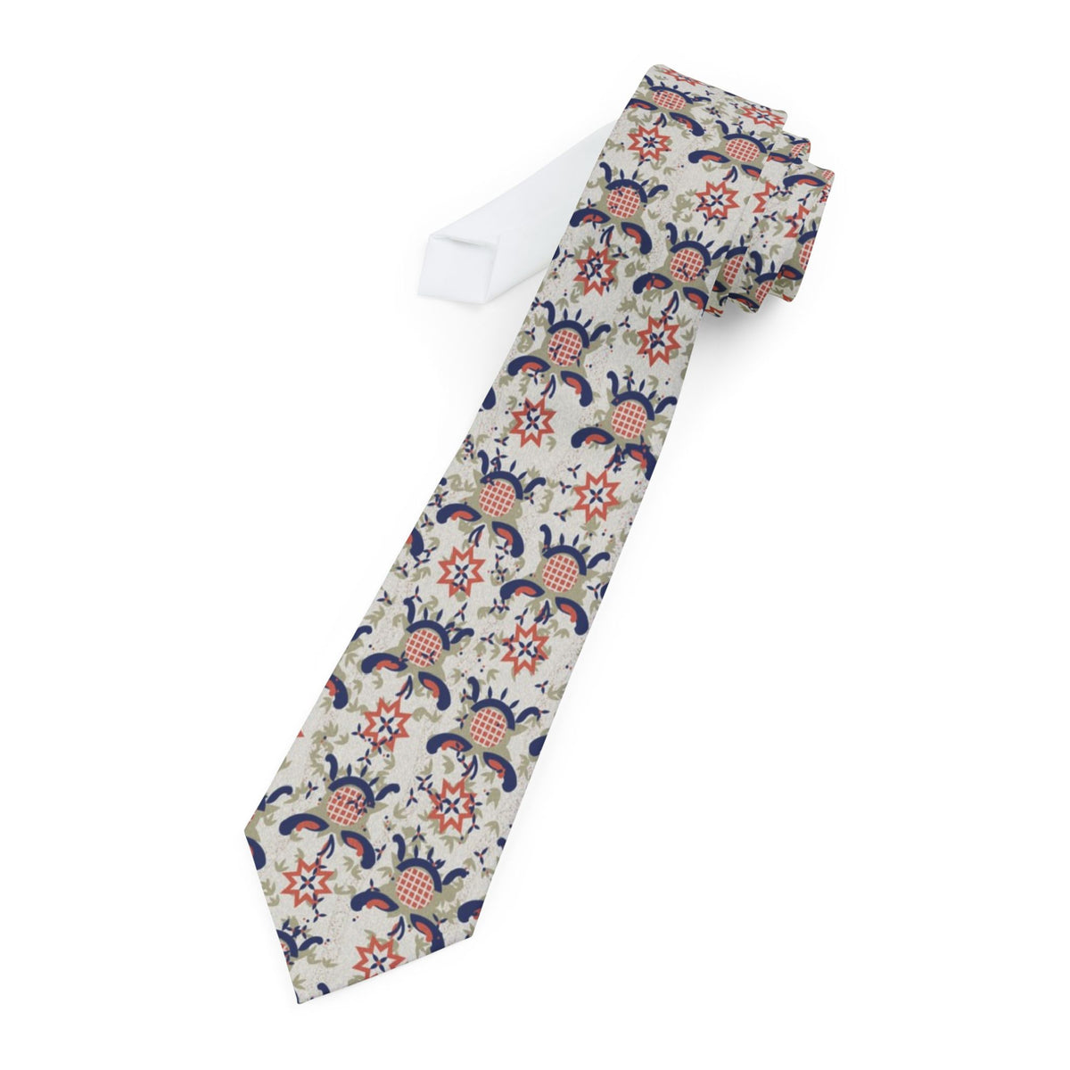 Sternberg Satin Edition - Ivory & Coral Pomegranate Floral Tie