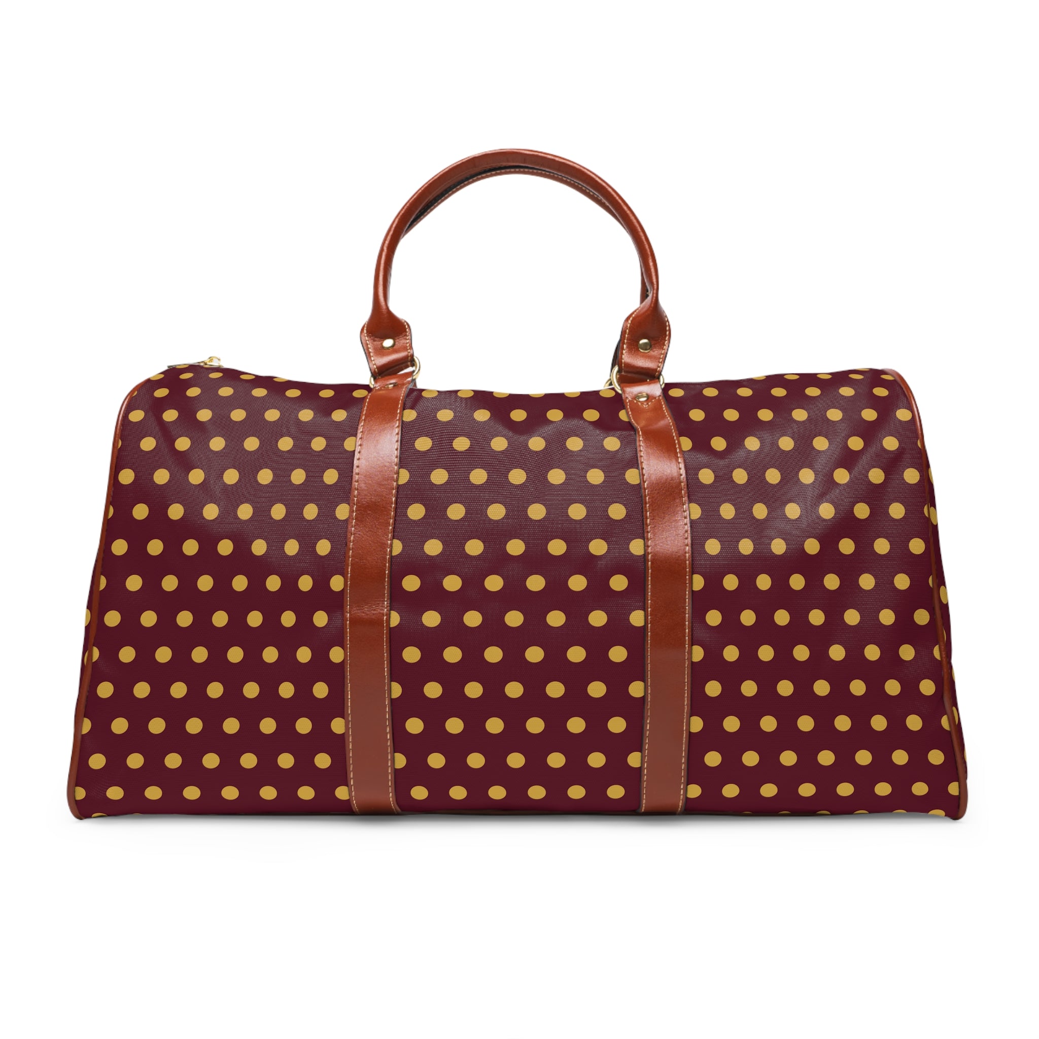 Sablon - Burgundy Gold Polka Dot Travel Bag
