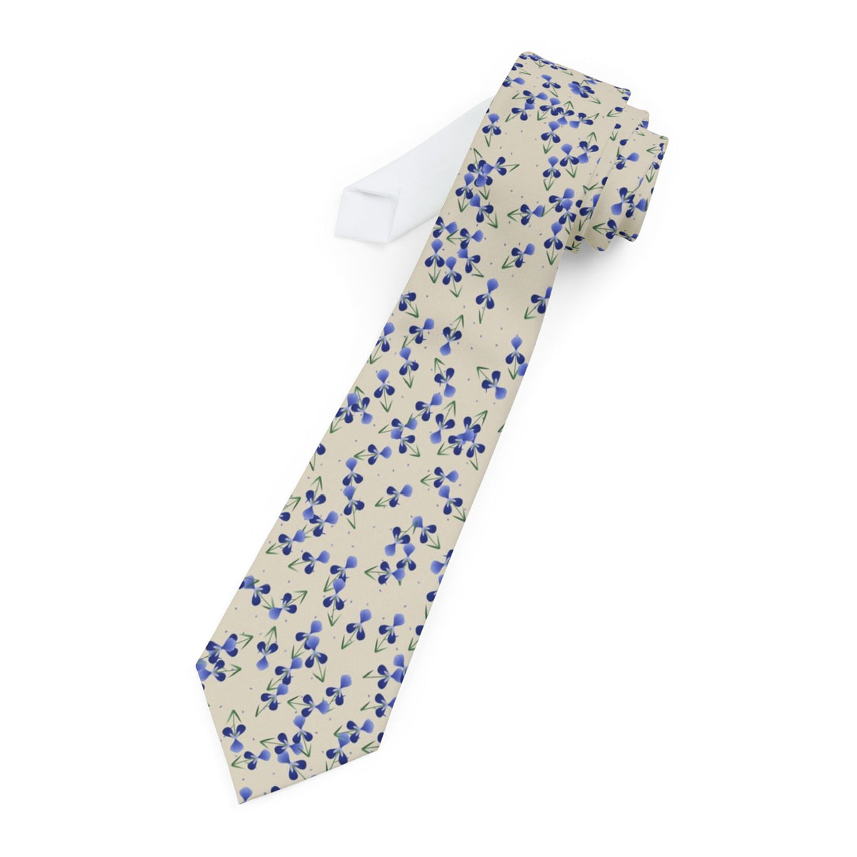 Krasinski Satin Edition - Cream & Cobalt Iris Tie