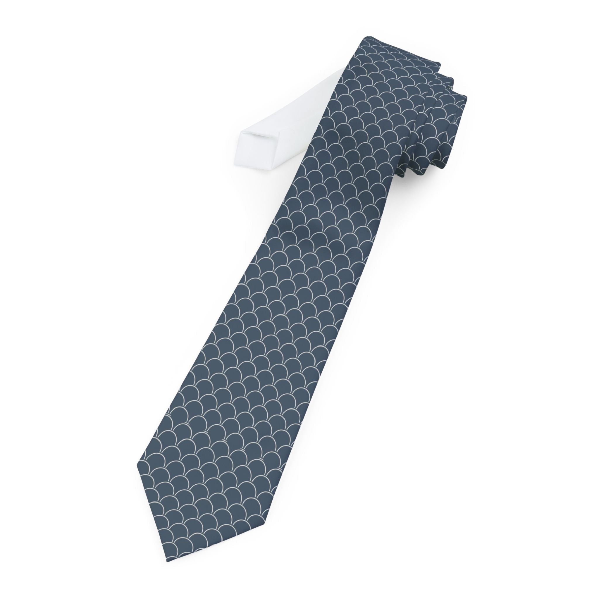 Montjovet Talisman Tie - Gray White Scallop
