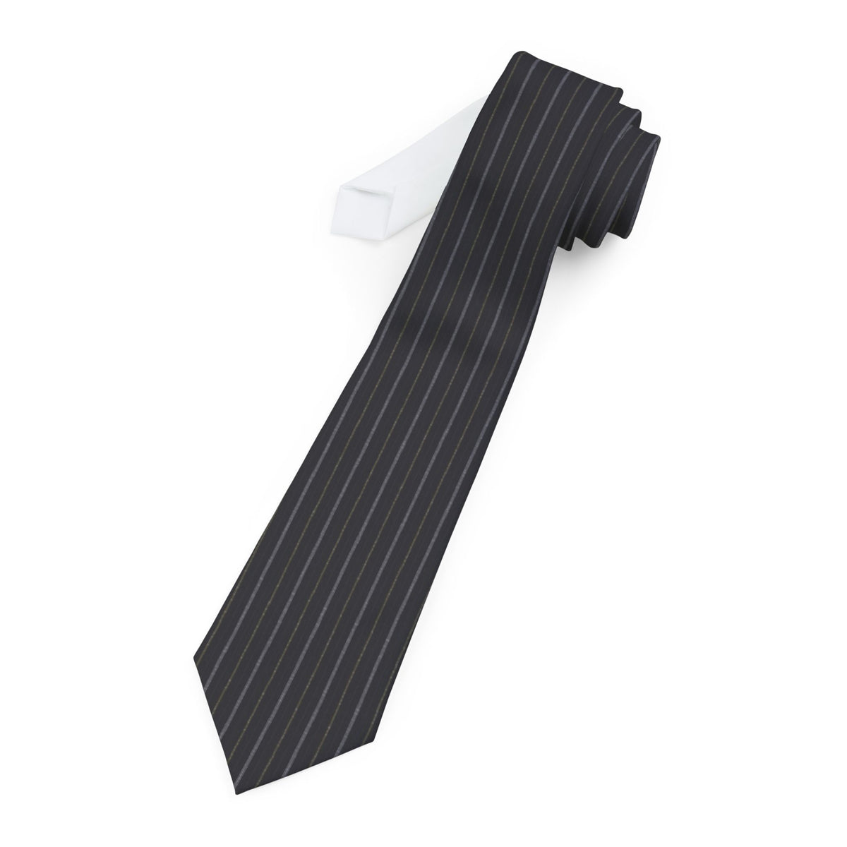 Pejacsevich Satin Edition - Black & Silver Lurex Stripe Tie