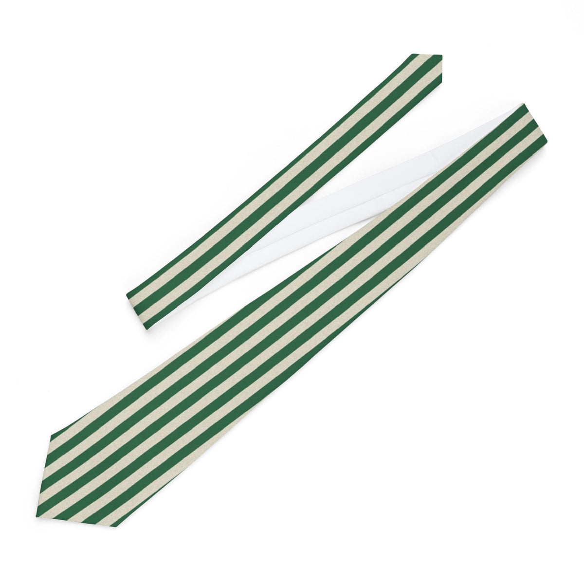 Hierta Satin Edition - Green & Cream Deckchair Stripe Tie
