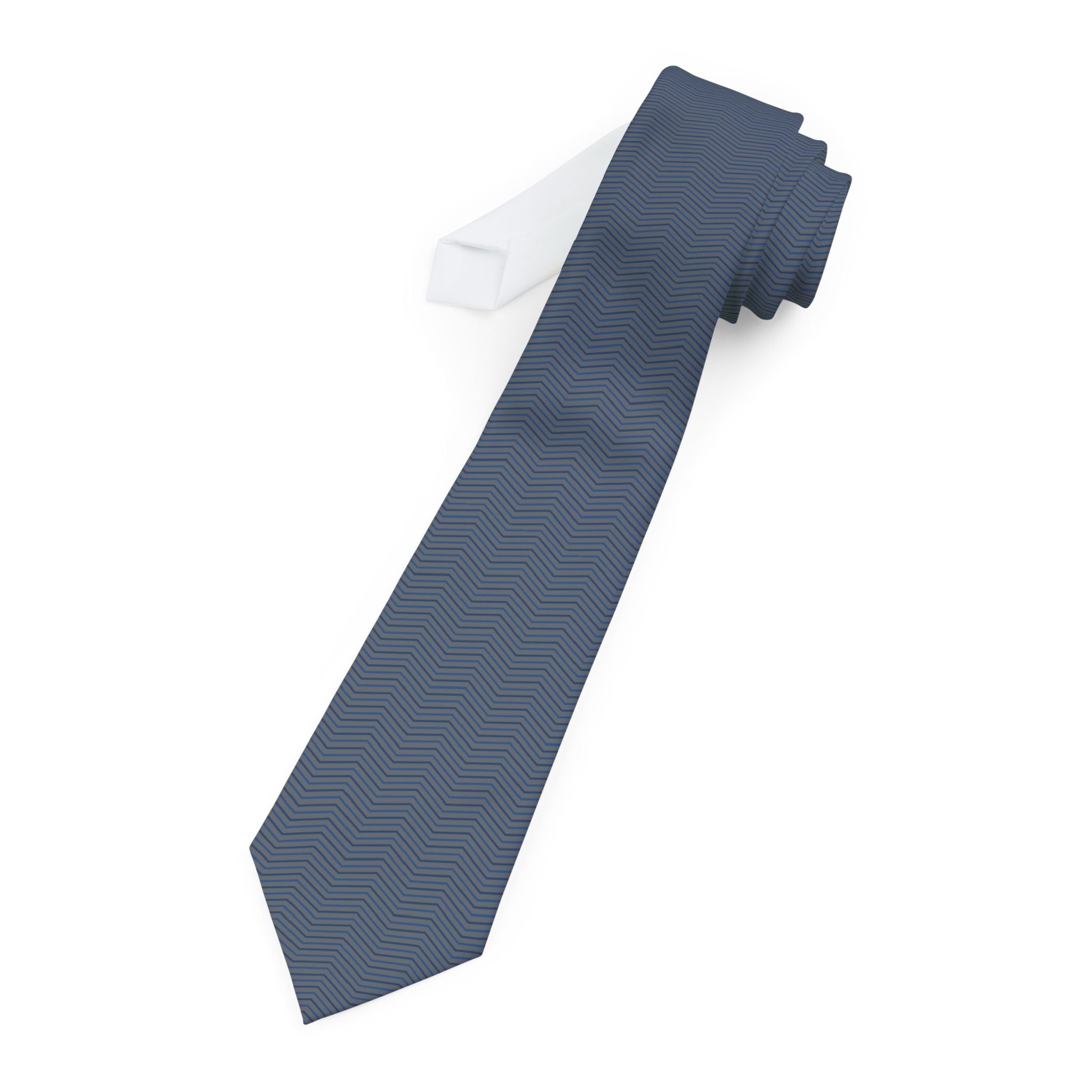 Cervinia Talisman Tie - Gray Blue Chevron