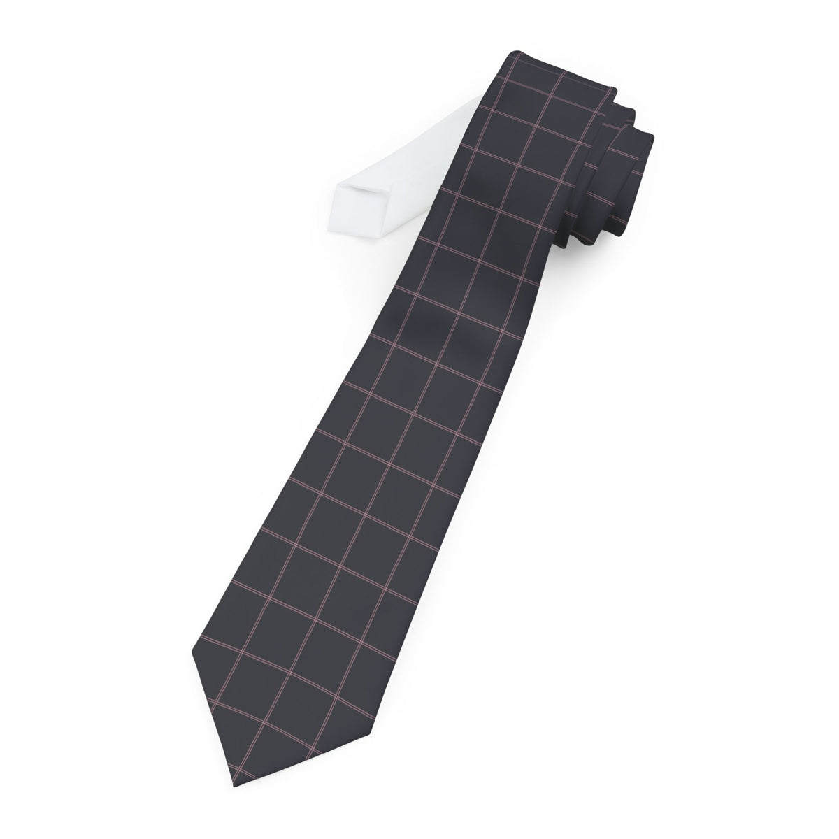Ronco Talisman Tie - Charcoal Blush Double Windowpane
