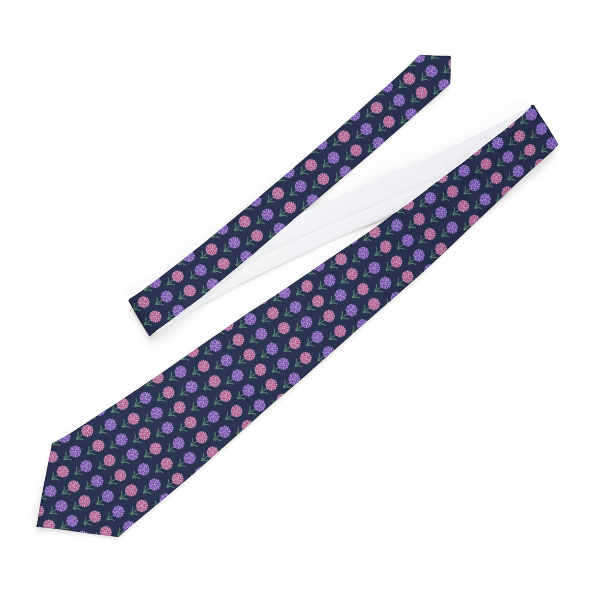 Ortenburg Satin Edition - Navy & Purple Allium Tie – view 2
