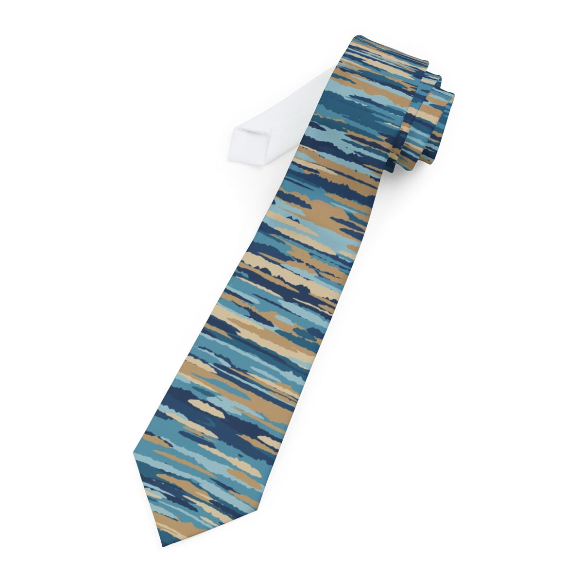 Bernstorff Satin Edition - Ocean Blue & Sand Painted Horizon Tie