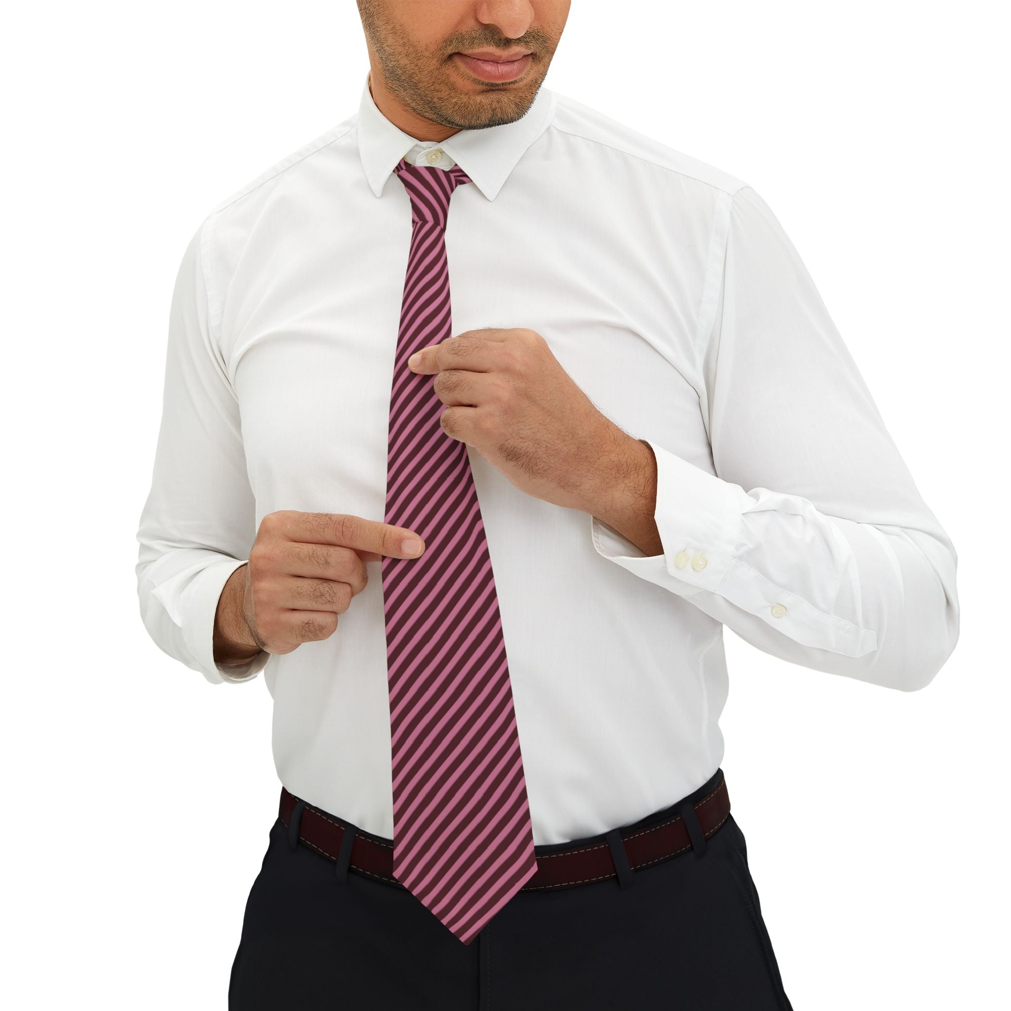 Lillianes Talisman Tie - Wine Rose Stripe