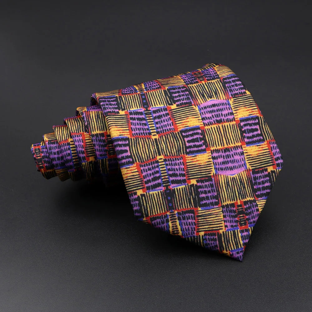 Foucquet - Multicolor Kente-Inspired Abstract Pattern Tie