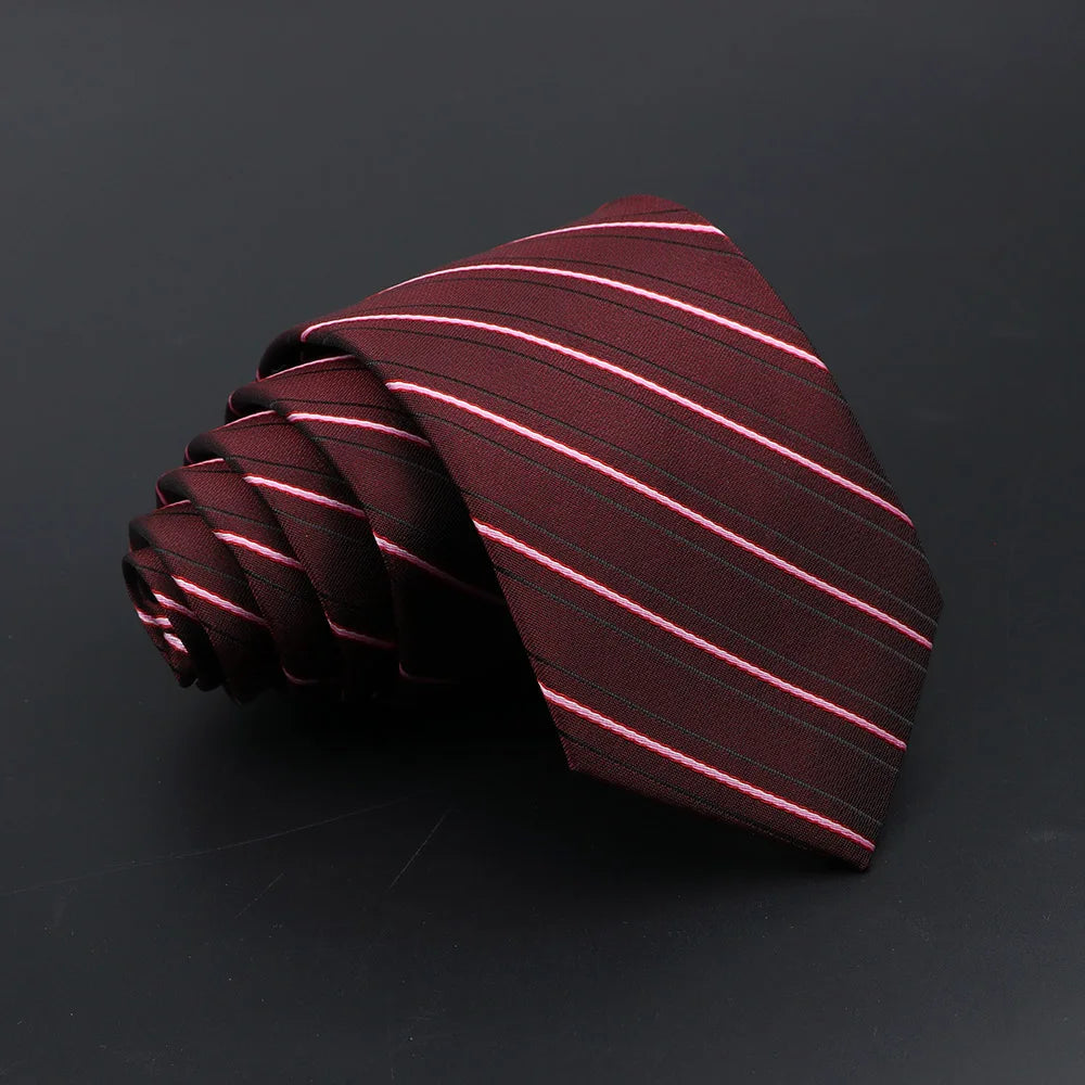 Poitou - Maroon Striped Tie