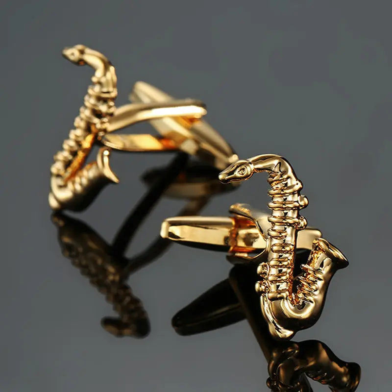 Talisman Cufflink – Gold Saxophone