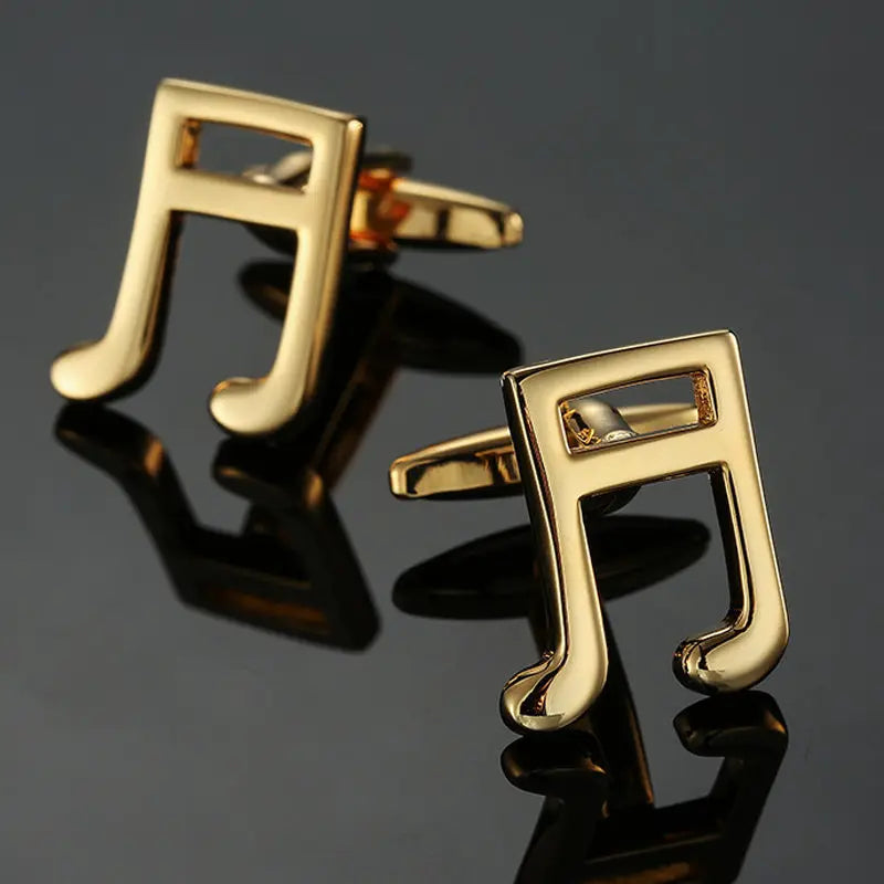 Talisman Cufflink – Gold Beamed Notes