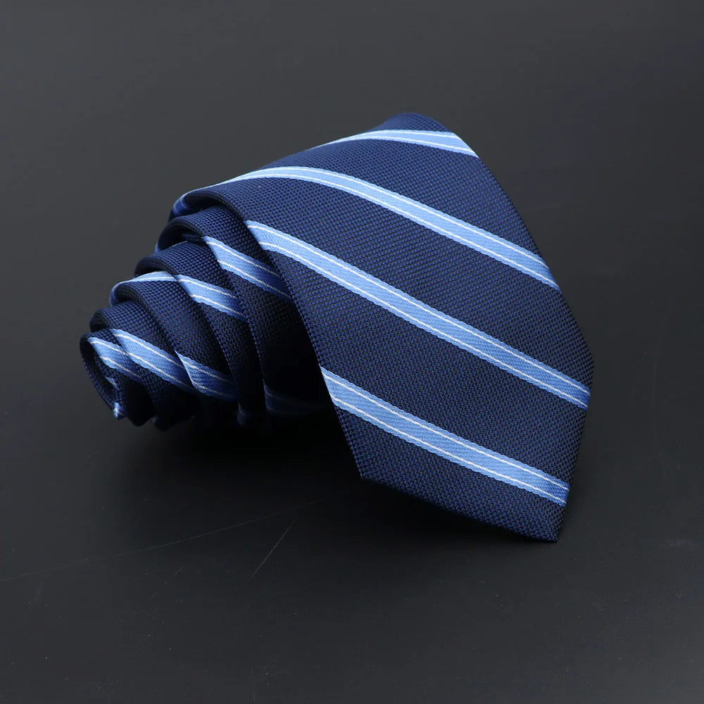 Porhoët - Navy and Sky Blue Striped Tie