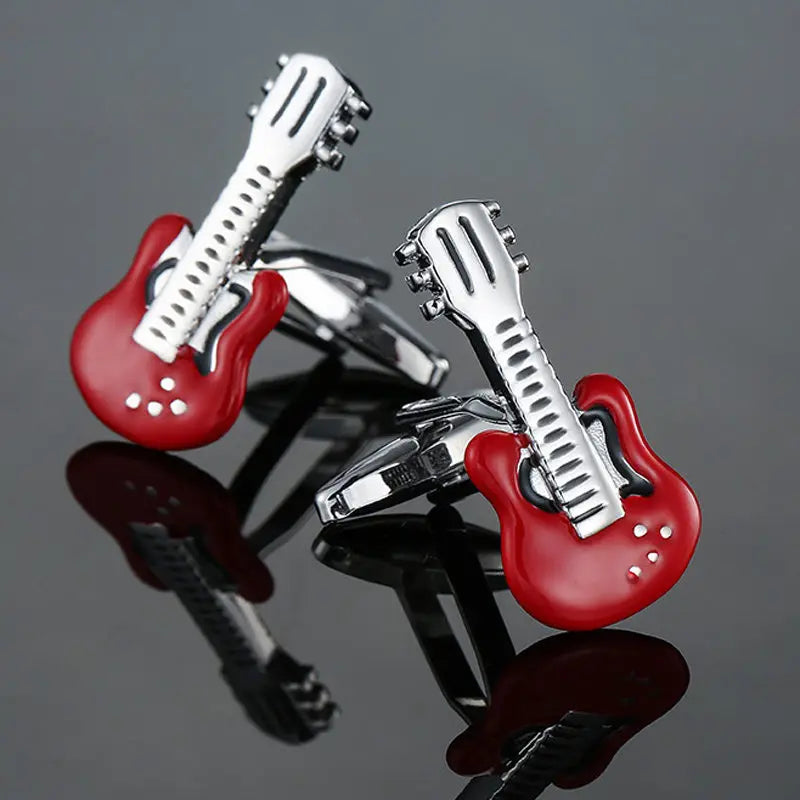 Talisman Cufflink – Crimson Electric Guitar