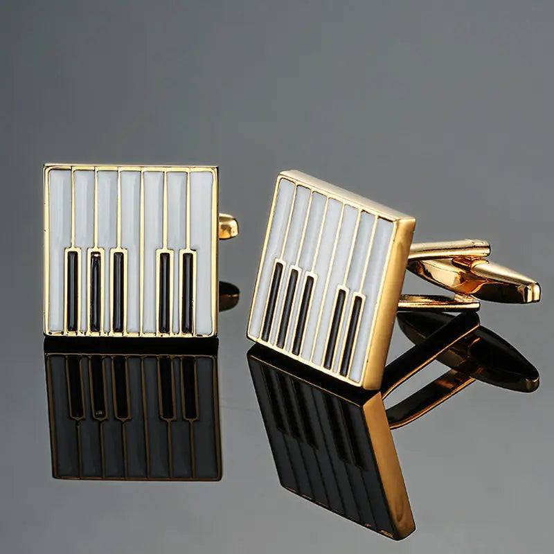 Talisman Cufflink – Gold Piano Keys