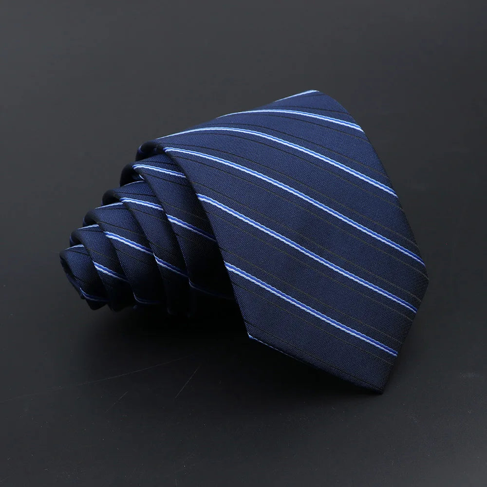 Poitou - Navy Blue Striped Tie