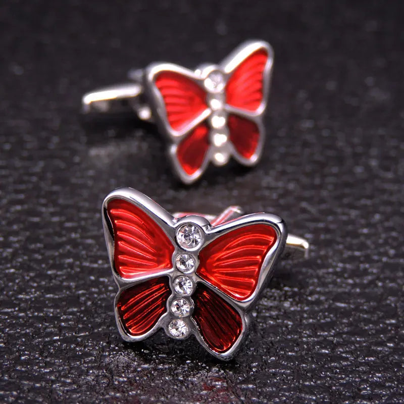 Talisman Cufflink – Crimson Butterfly