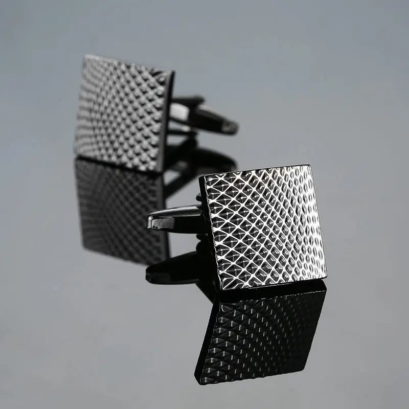 Silver Diamond Mesh cufflinks