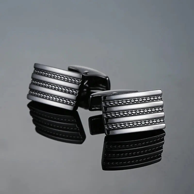 Onyx Pinstripe cufflinks