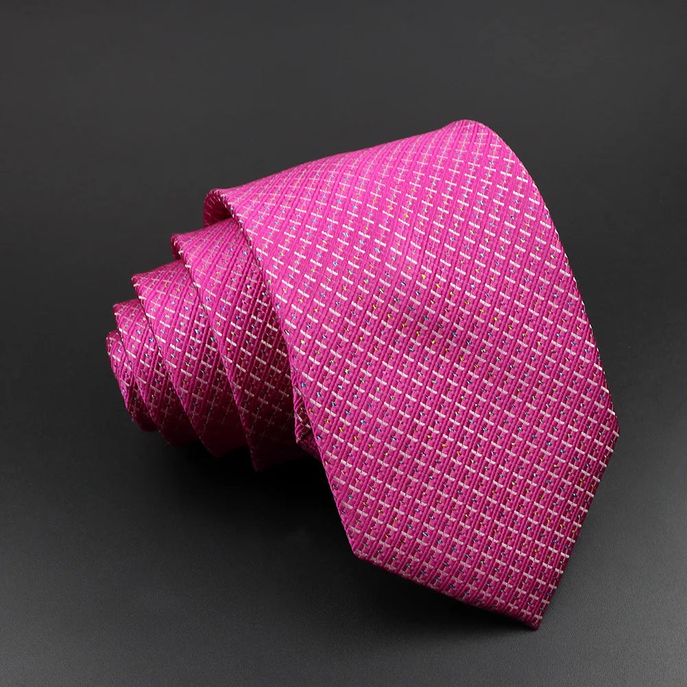 Châtelain - Vibrant Magenta Silk Necktie with Textured Weave