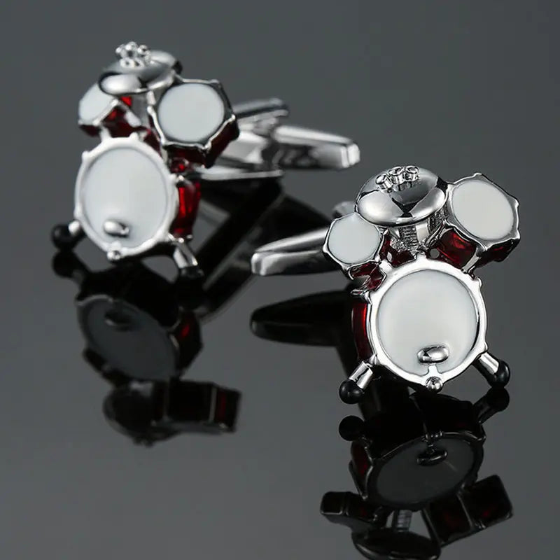 Talisman Cufflink – Silver Drum Kit
