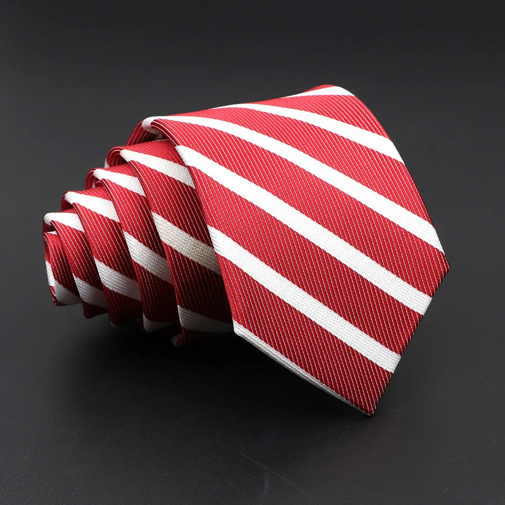 Candy Stripe Red & White Talisman Necktie – A Vibrant Accent for Your Wardrobe
