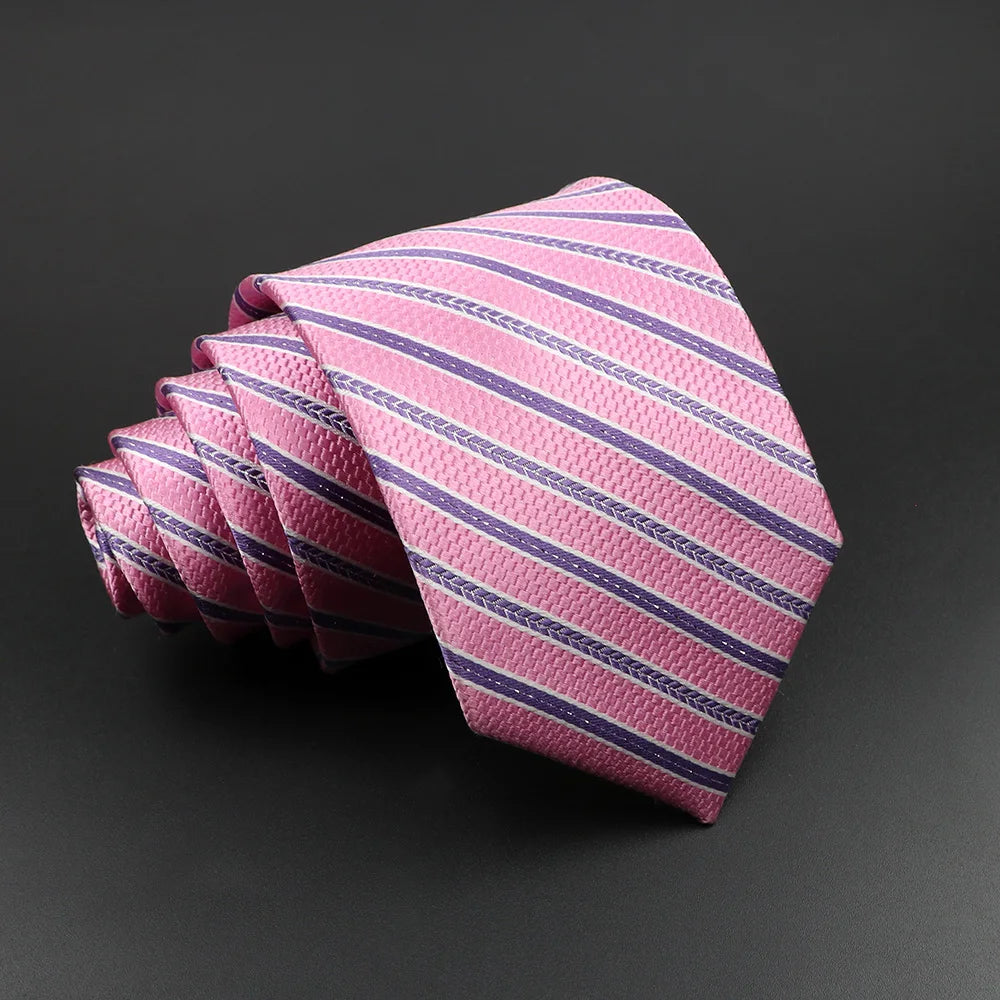 Louvois - Pink and Purple Striped Silk Necktie