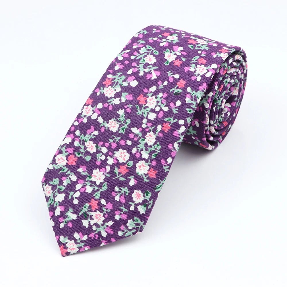 Carrick - Plum Petite Floral Tie
