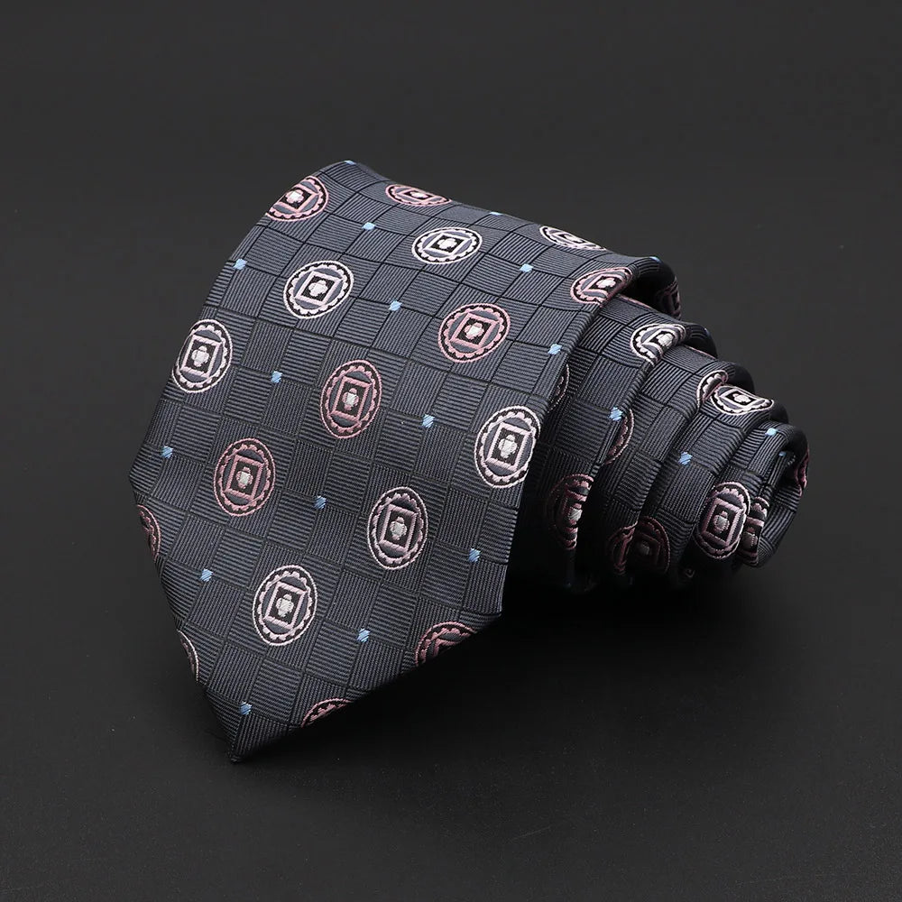 Braganza - Black Geometric Oval Pattern Tie