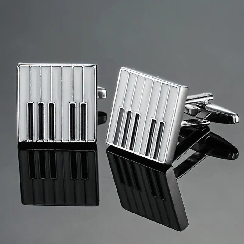 Talisman Cufflink – Silver Piano Keys