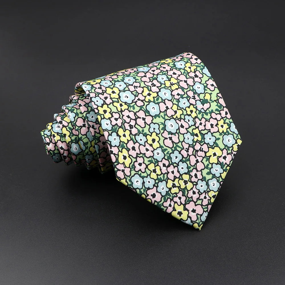 Amelot - Pastel Floral Tie in Pink, Yellow & Mint Green