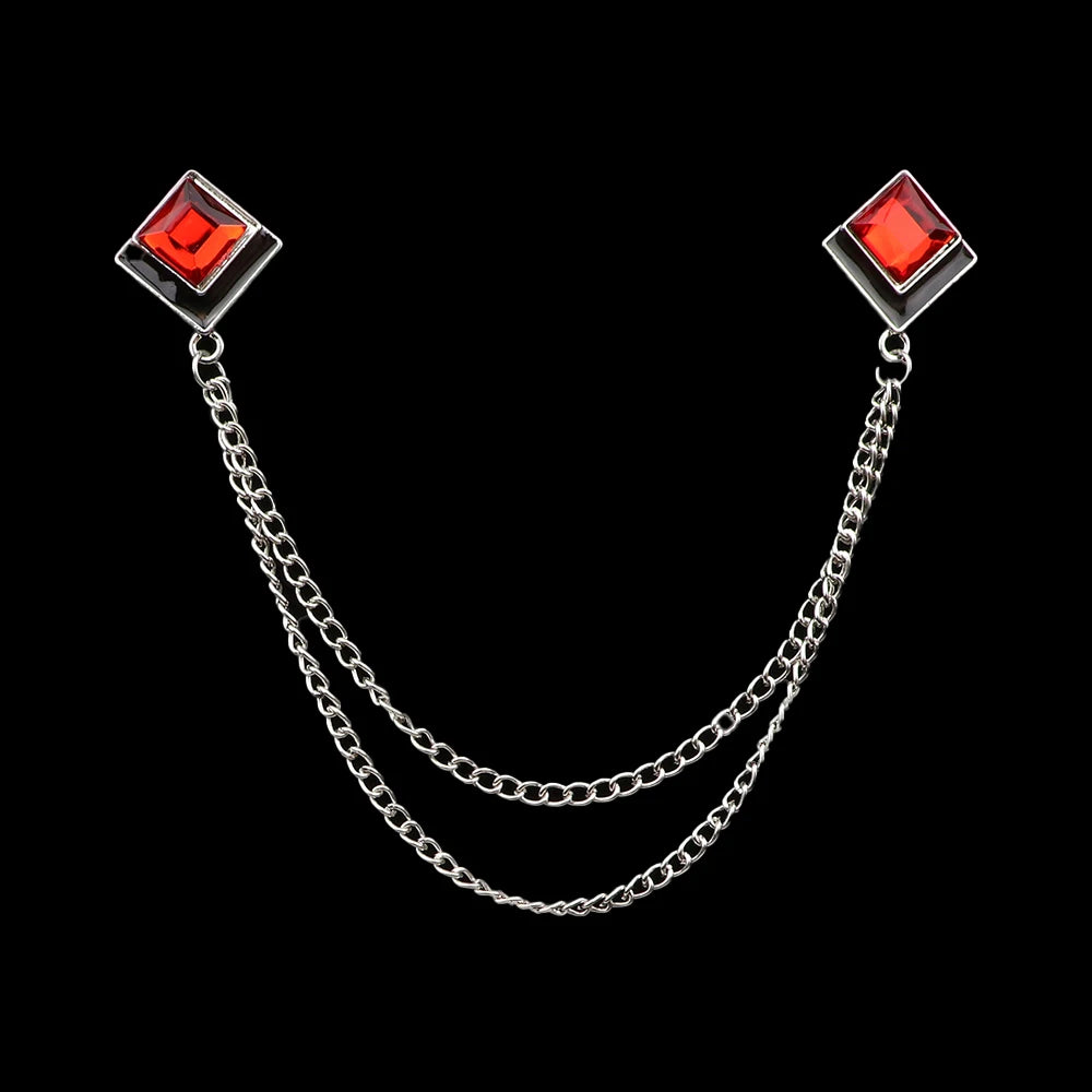 Talisman Brooch – Silver Crimson Duet