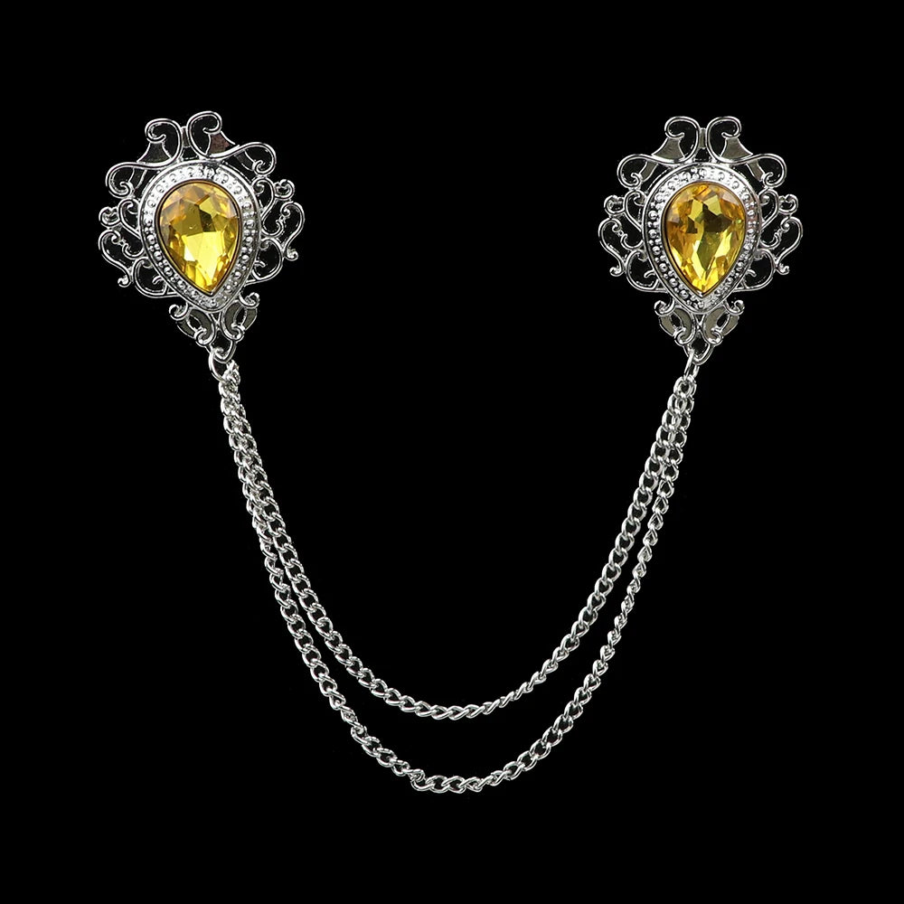 Talisman Brooch - Silver Citrine Filigree Heart