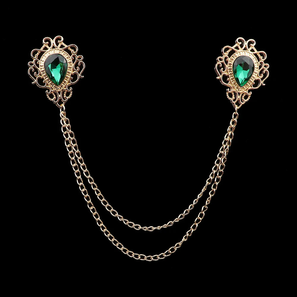 Talisman Brooch - Gold Emerald Filigree Heart