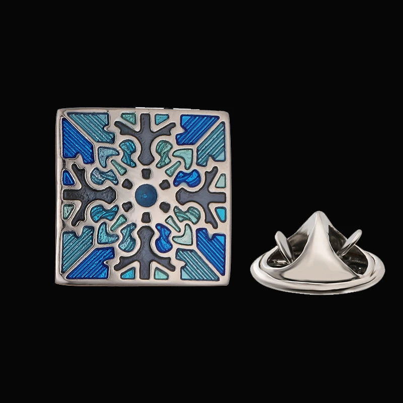 Blue Mosaic Tile brooch