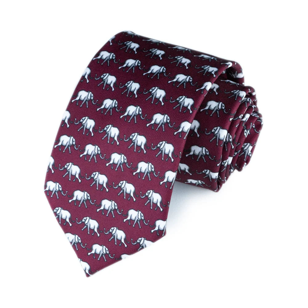 Ingleby - Burgundy Elephant Herd Tie