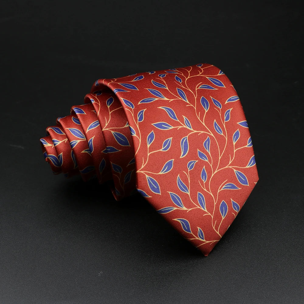 Falconieri - Rust Red Vine Pattern Tie