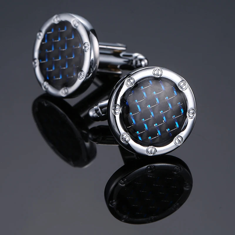 Talisman Cufflink – Sapphire Carbon