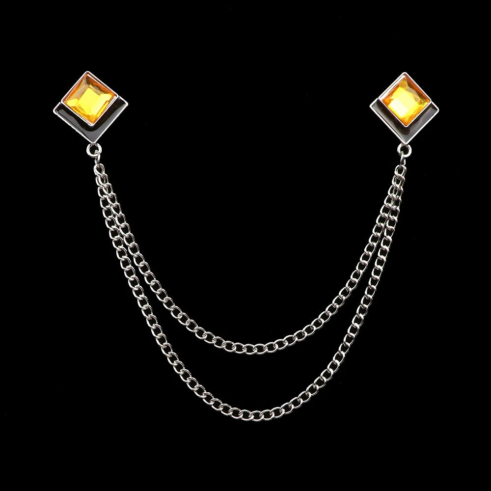 Talisman Brooch – Silver Amber Duet
