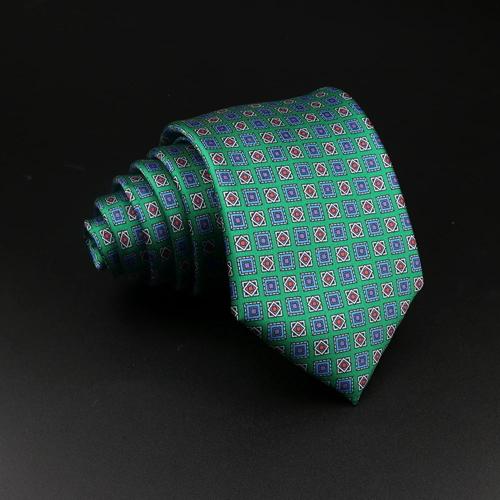 Bourbon-Montpensier - Vibrant Green Geometric Necktie