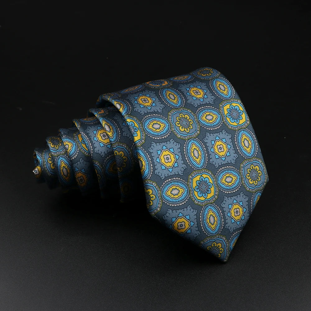 Auvergne - Elegant Blue and Yellow Paisley Necktie