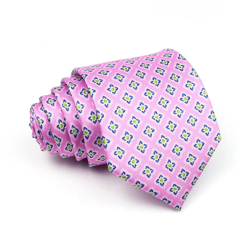 Harleston - Pink Floral Grid Tie