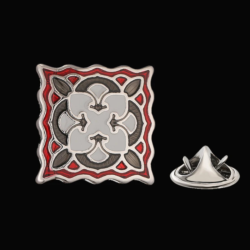 Crimson Quatrefoil brooch