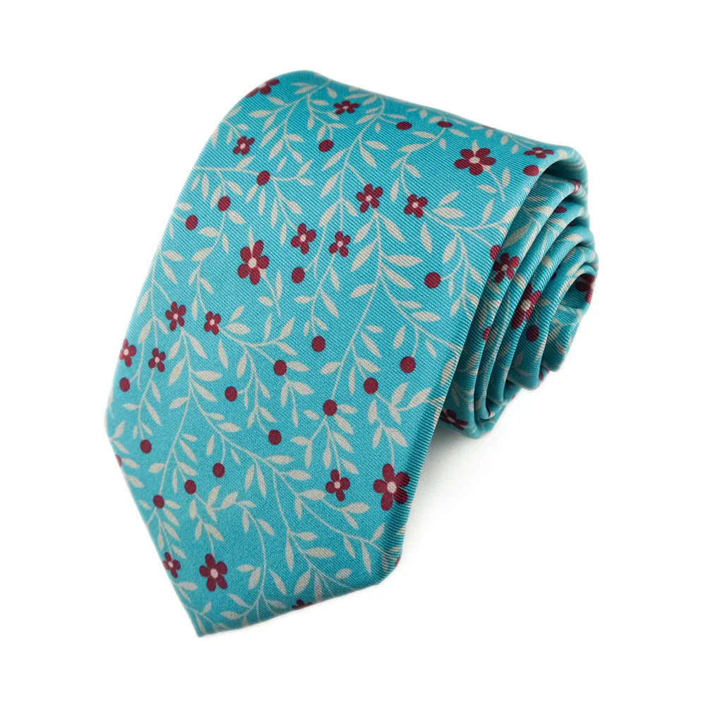 Riccall - Turquoise Floral Tie