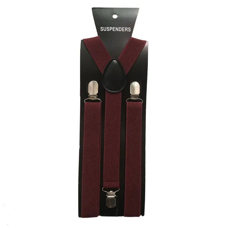 Burgundy suspenders