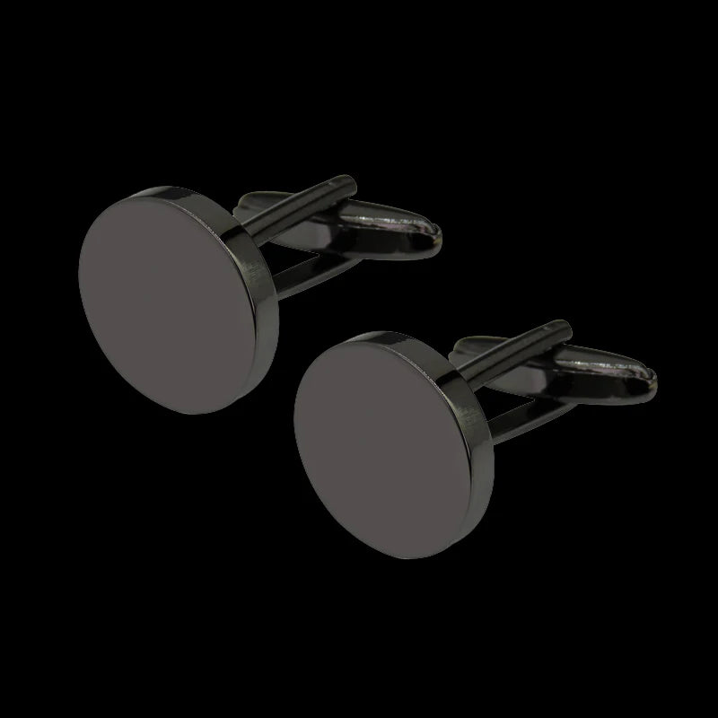 Gunmetal Round cufflinks