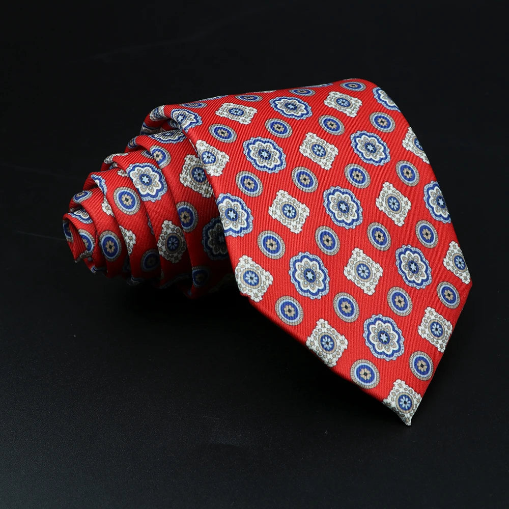 Pamphili - Red Medallion Pattern Tie