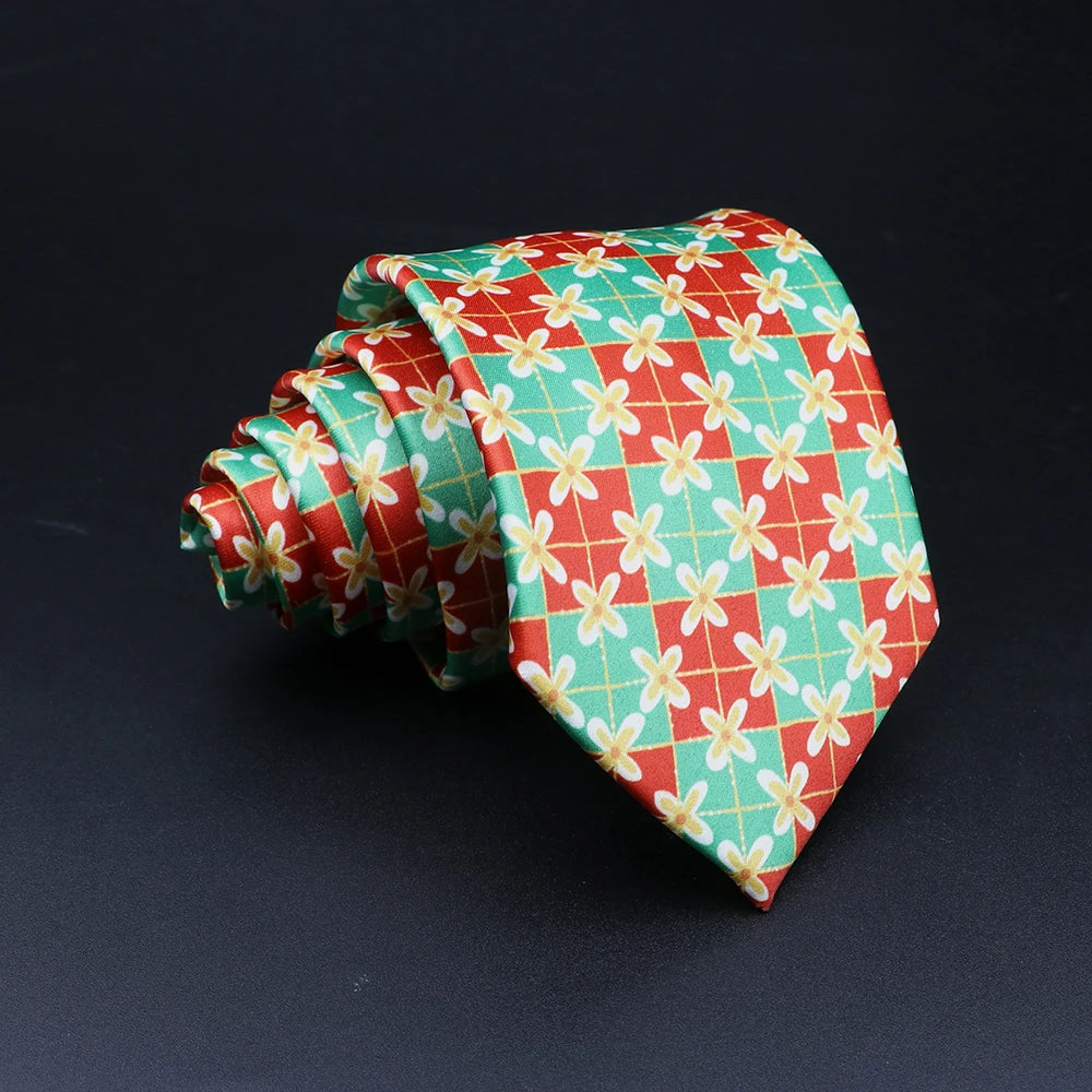 ربطة عنق مالاسبينا - نمط شبكي زهري أحمر وأخضر